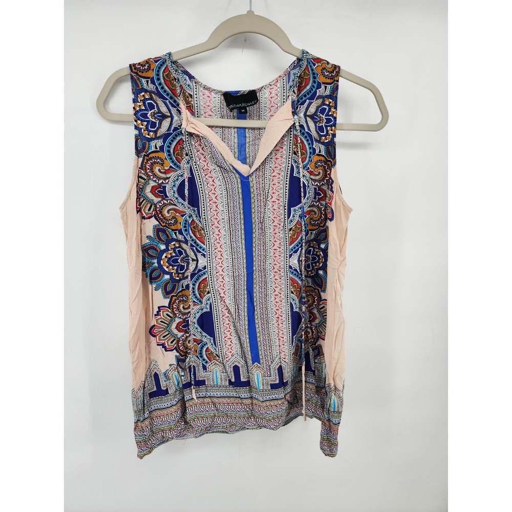 Cynthia Rowley Multicolor Paisley Print Sleeveless Blouse - Blue, Pink, Cream
